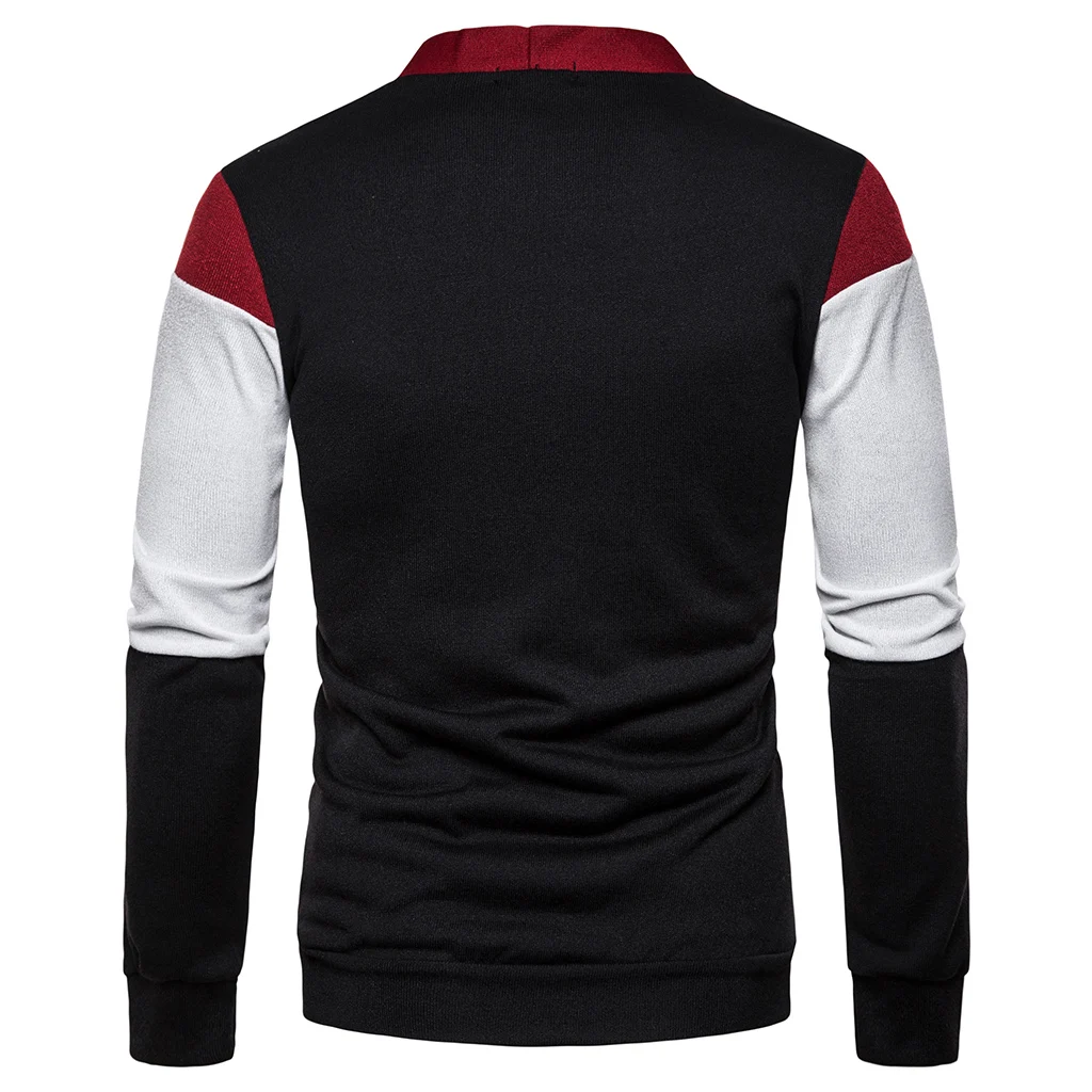 PUIMENTIUA Men button sweaters cardigans 2019 new Casual Men's Patchwork sweaters V  Neck thick sweater outerwear clothing