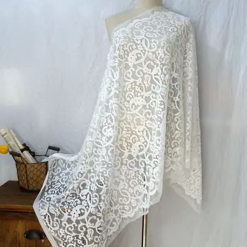 

70cm wide, 150cm long=1 piece, 2pcs/lot wholesale eyelash lace fabric, Pure white, Ivory colour factory price!