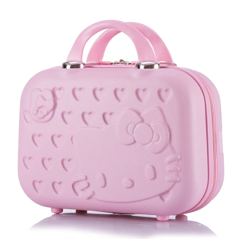 

Cartoon Hello Kitty Cosmetic Case Box Hellokitty Makeup Case ABS 14Inch Cute Tourism Fashion Suitcase Luggage Maleta Valise