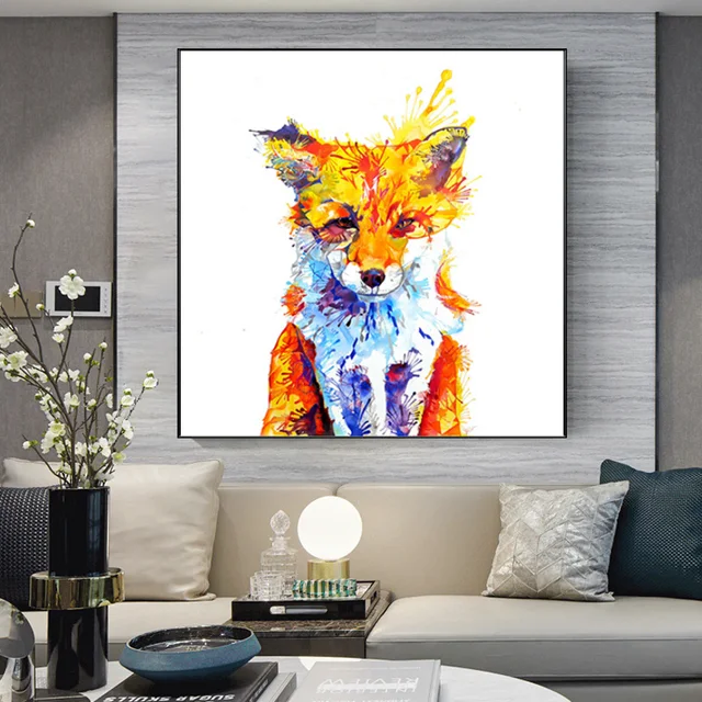 Modern Wall Art Canvas Painting Watercolor Animal Posters And Prints  Abstract Fox Wall Picture For Kids Room Decoration No Frame - Painting &  Calligraphy - AliExpress