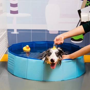 

2020 Foldable Dog Pool Pet Bath Summer Outdoor Portable Swimming Pools Indoor Wash Bathing Tub Collapsible Bathtub Dogs Cats Kid