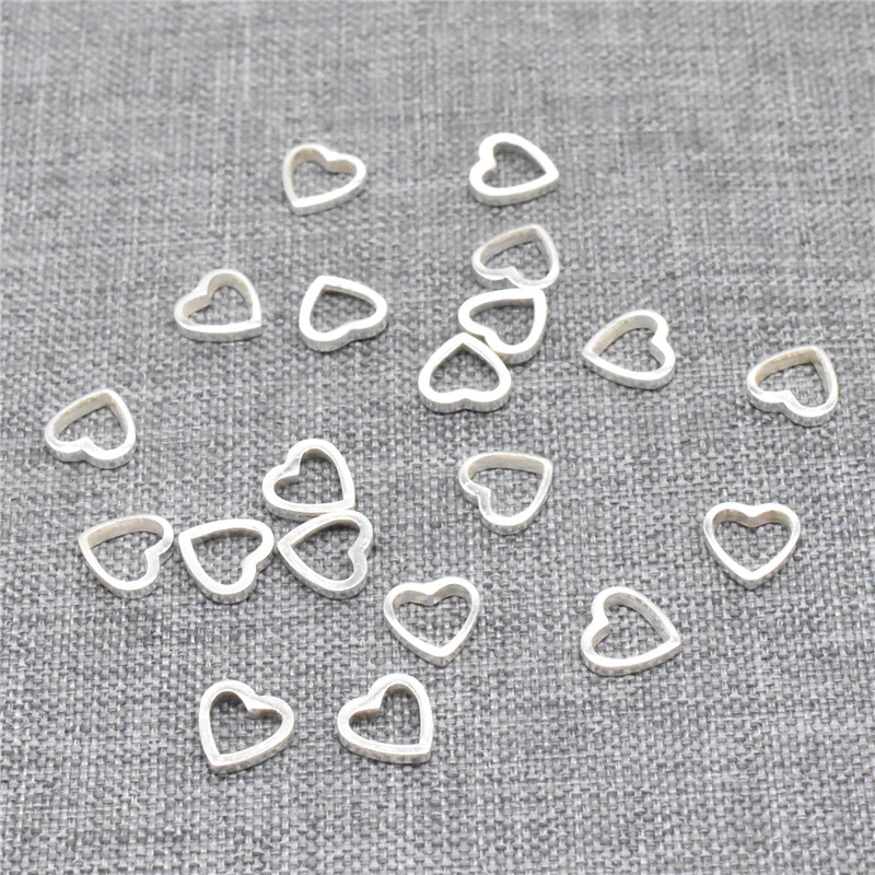  작은 하트 점프 링, 러브 커넥터 참, 팔찌 목걸이, 20 개