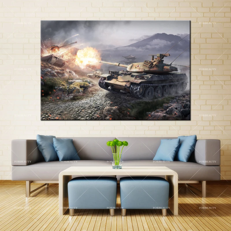Forbeauty Холст Картина Настенная живопись World _of_tanks_japanese_tanks Спрей Печать водостойкие