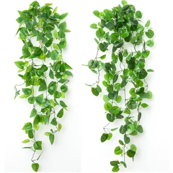 

12pcs Leaf 2.4M Home Decor Artificial Ivy Leaf Garland Plants Vine Fake Foliage Flowers Creeper Green Ivy Wreath Rattan string