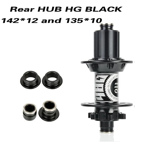 rear hub HG black KOOZER MF480 Передняя, Задняя Ступица комплект 2/4 подшипники 24T Ratchet 32 отверстия Quick Release через мост горный велосипед для детей 8, 9, 10, 11, S - Цвет: rear hub HG black