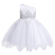Летнее платье с открытой спиной и большим бантом для маленьких девочек; кружевное вечернее платье-пачка для девочек; вечерние платья для девочек; одежда для малышей на свадьбу