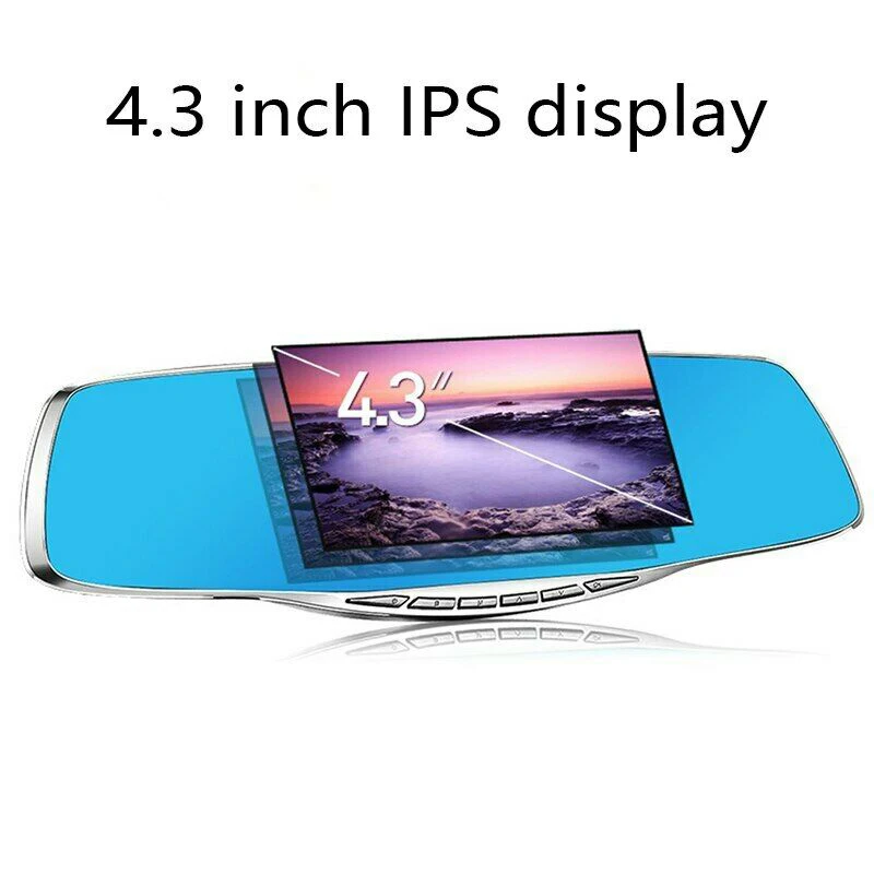 4.3 Inch Car Dvr Camera Rearview Mirror Auto Dvrs Dual Lens Video Recorder Dash Cam Registrator Camcorder Full HD 1080P Two Came