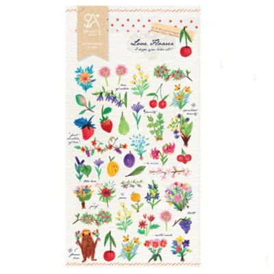SONIA Daily Paper Sticker DIY Decorative Diary Scrapbook Planner Journal Stickers Kawaii Stationery School Supplies Papeleria C03 Love flower
