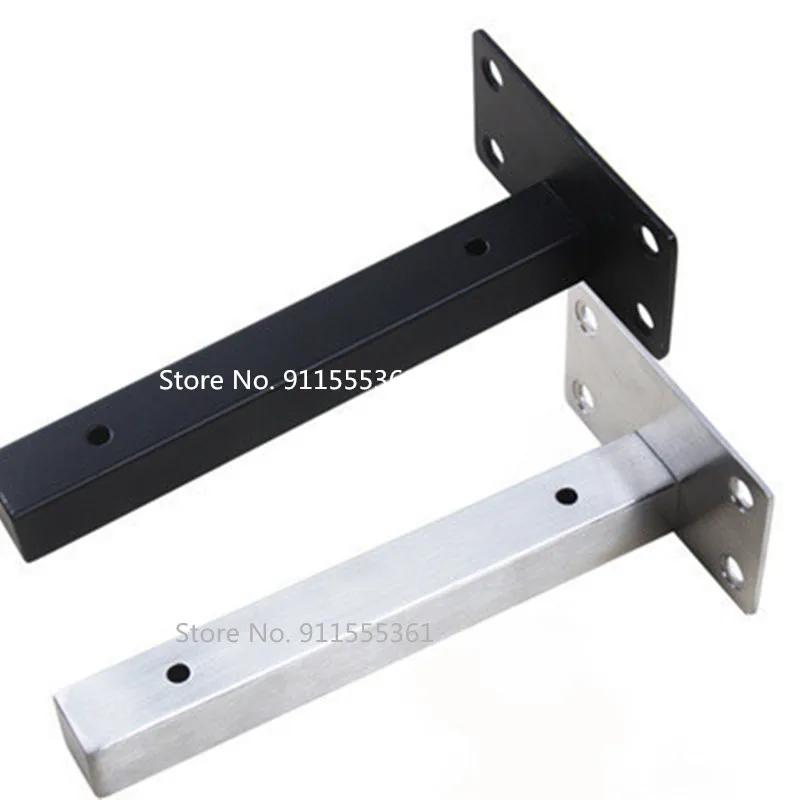 2Pcs Floating Shelf Bracket L Shelf Invisible Hidden Heavy Duty Support 304 Stainless Steel Furniture Hardware 15/20/25cm
