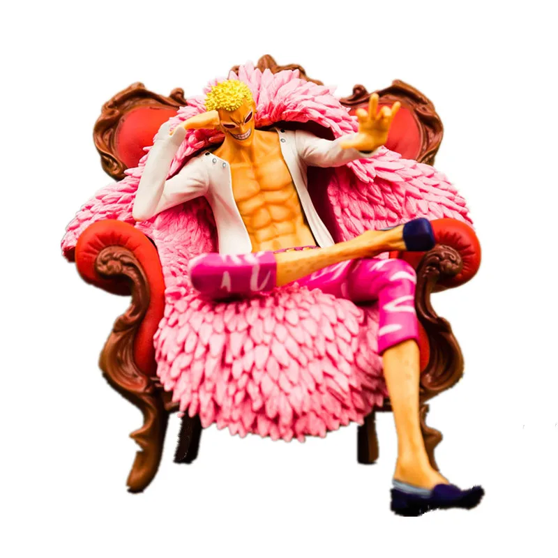 

Anime ONE PIECE Sofa Sitting Position Donquixote Doflamingo Scenes PVC Statue Action Figure Model Toy X3555