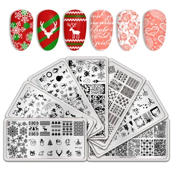 

Christmas Valentine's Day Theme Nail Stamping Template Stamp Printing Plates Nail Art Designs Rose Flower Heart Image