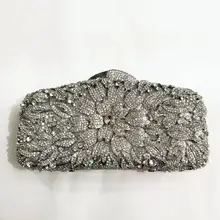 Новейшая Женская сумочка-клатч с цветами, Роскошная сумочка с кристаллами для свадебной вечеринки, вечерняя сумочка с камнями, дамская сумочка