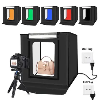

Foldable Lightbox 40*40cm Dimmable Brightness Photo Studio Photography Light Softbox 6 Colorful Background Desktop Shooting Tent