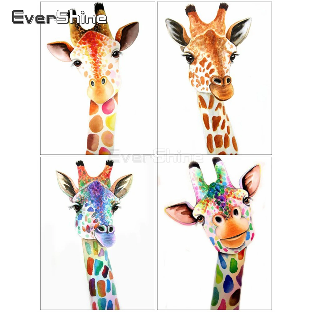 

EverShine Diamond Painting Full Drill Square Giraffe Cross Stitch 5D Diamond Art Animals Bead Picture Kits Hobby Home Decor