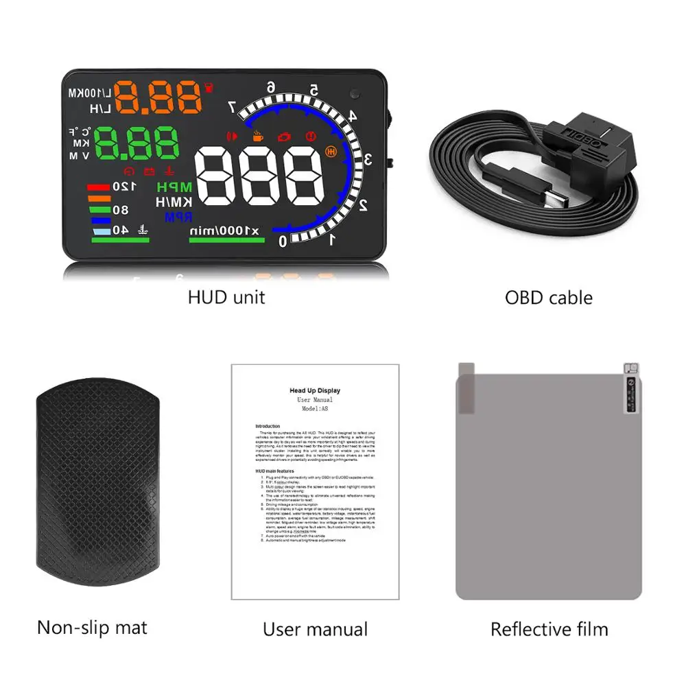 Geyiren A8 hud Дисплей obd2 ii euobd Overspeed Предупреждение Системы проектор для ветрового стекла Напряжение сигнализации Универсальный Автомобильный hud