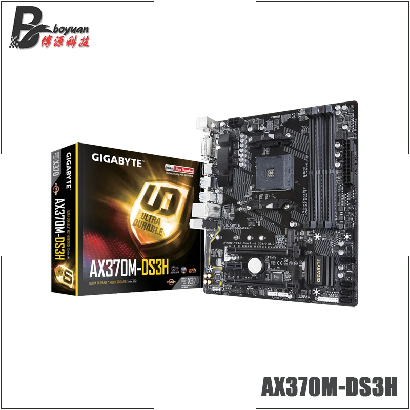 Gigabyte GA AX370M DS3H M-ATX AMD X370/M.2/DDR4/двойные каналы/SSD/64G/USB3.0/STAT3.0/Новый/может поддерживать R9