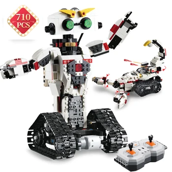 

710pcs Technic Remote Control Robot Building Blocks Rechargeable Electronic Bricks Toys Kids Birthday Educational Gifts