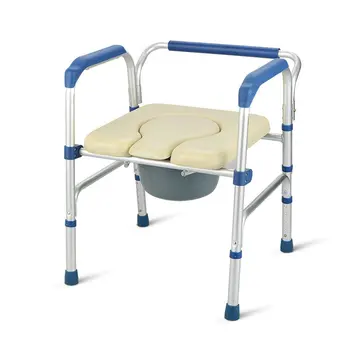

Foldable toilet chair Handicap Adjustable Folding Portable Mobile Toilet Chairs Bath Chair Commode Chair for Elderly Bedside