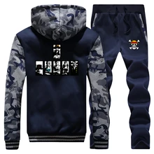 *#Best Price Winter New 2019 One Piece Sweatshirts Camouflage Coat Thick Japan Anime Cartoon Sportswear Hoodies Warm Jacket+2Piece Set Pants *#Best Price Winter New 2019 One Piece Sweatshirts Camouflage Coat Thick Japan Anime Cartoon Sportswear Hoodies Warm Jacket+2Piece Set Pants