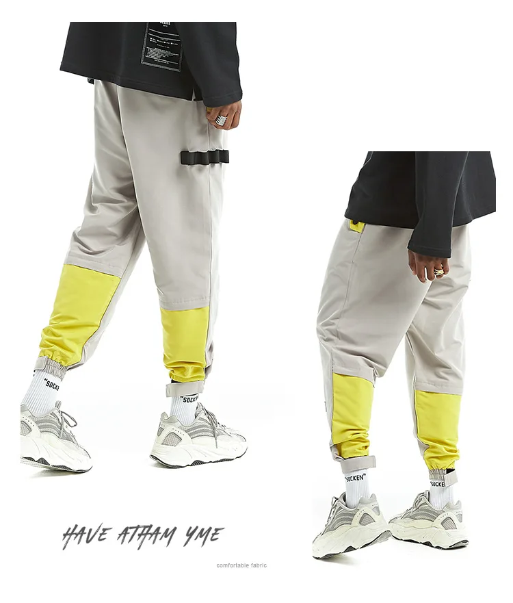 Original Tide Brand Trousers Men Autumn New Color Splicing Cargo Plate Casual Trousers Small Feet Pants