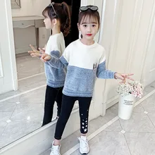 

Girl Sweater Kids Baby Outwear Tops 2021 Soft Fleece Thicken Warm Winter Autumn Knitting Pullover Flexible Children Clothing