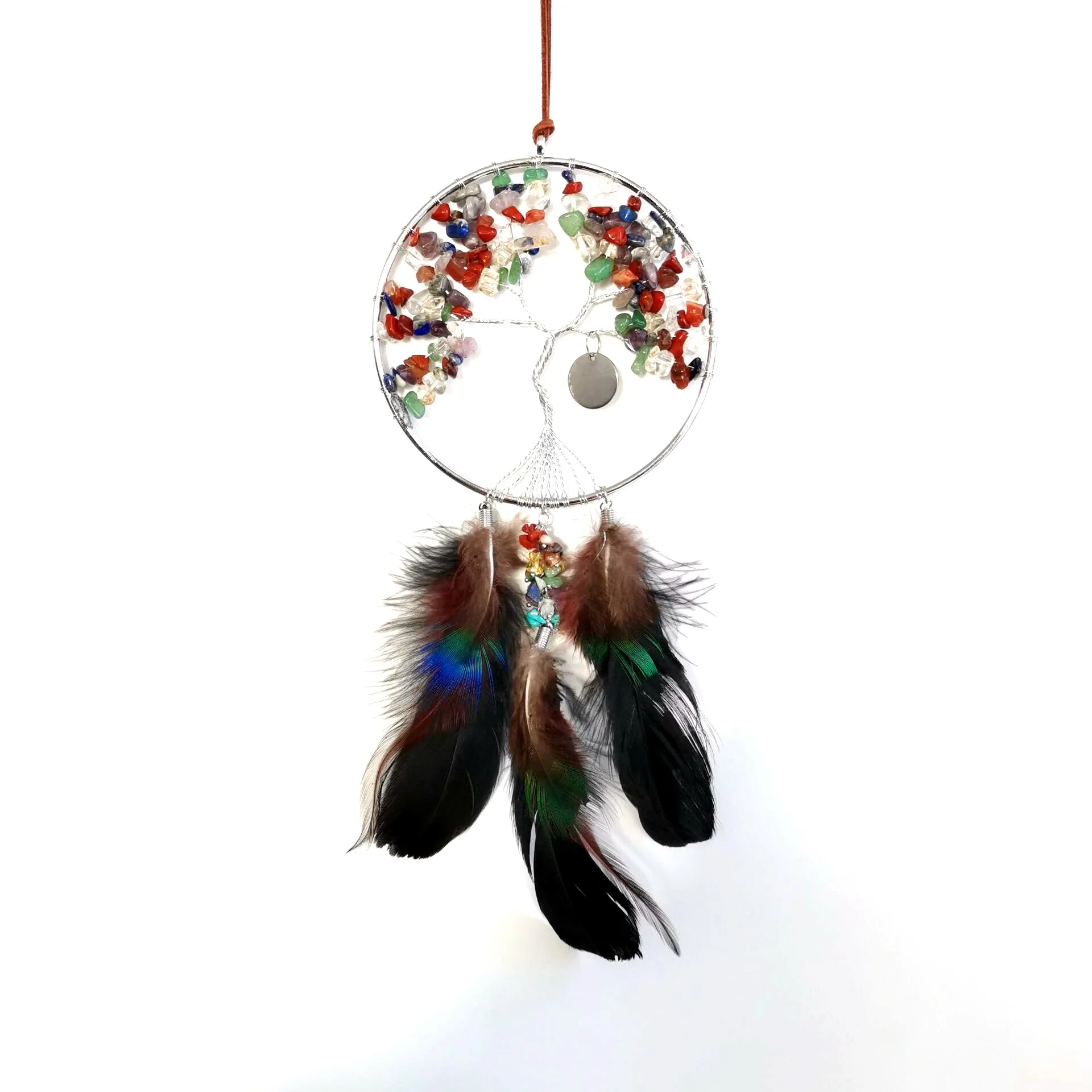 

Натуральный камень, минеральные украшения ручной работы, 7 чакр, хрустальное украшение для автомобиля, древо жизни, перо, кисточка, украшение для дверей и окон