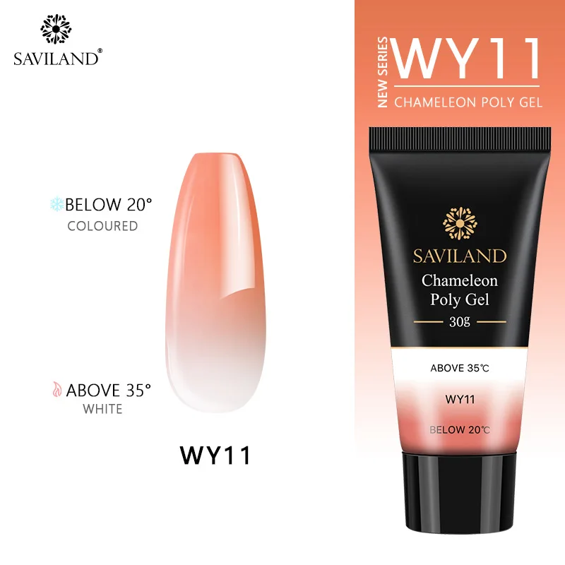 30g WY11 SAVILAND акриловый полигель с изменением температуры быстрое строительство камуфляж акриловый полигель для ногтей быстрое строительство УФ-гель лак - Цвет: 30g WY11