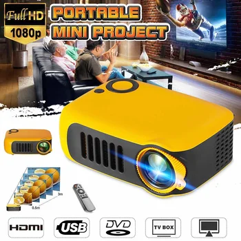 

Mini A2000 Projector 800 Lumens 1000:1 Contrast Ratio 320*240P Native Resolution 1080P 23 Languages Home Theater Video Projector