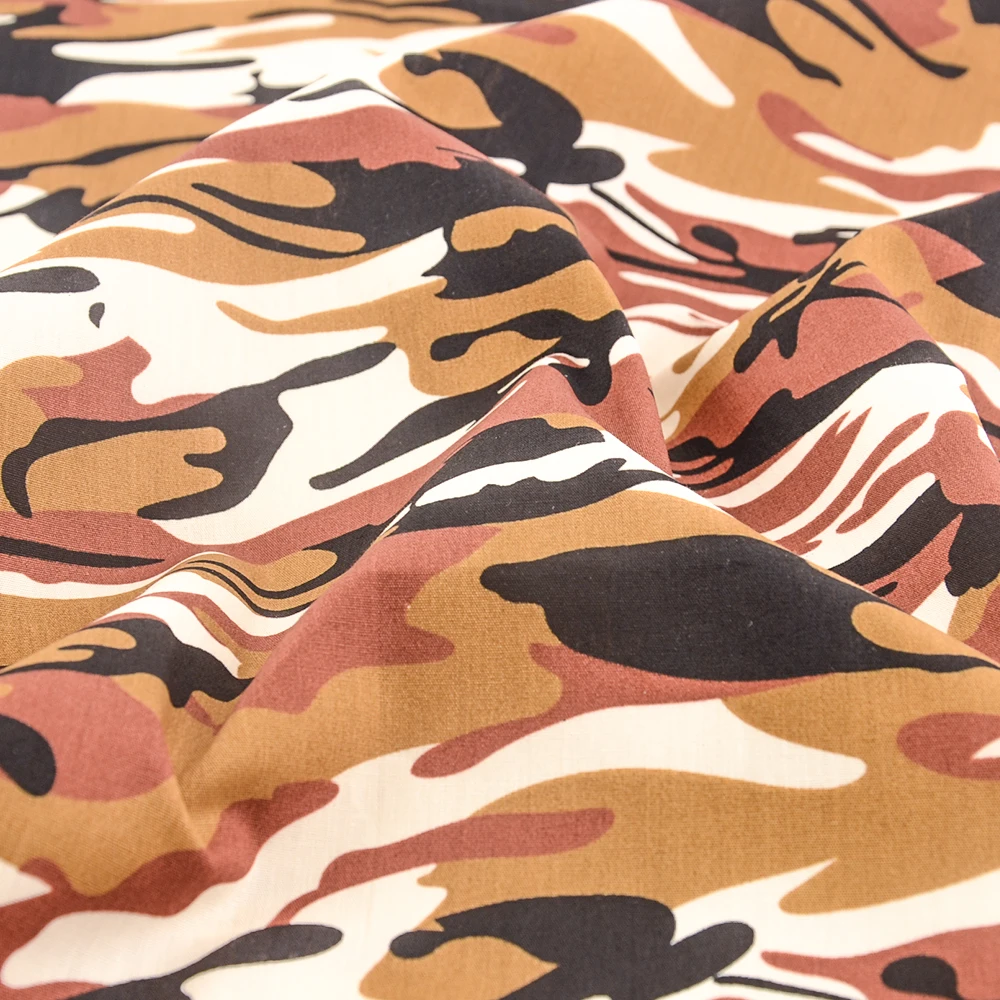 The Yard - Tela 100 % algodón de camuflaje militar, color marrón y gris, 44  pulgadas de ancho