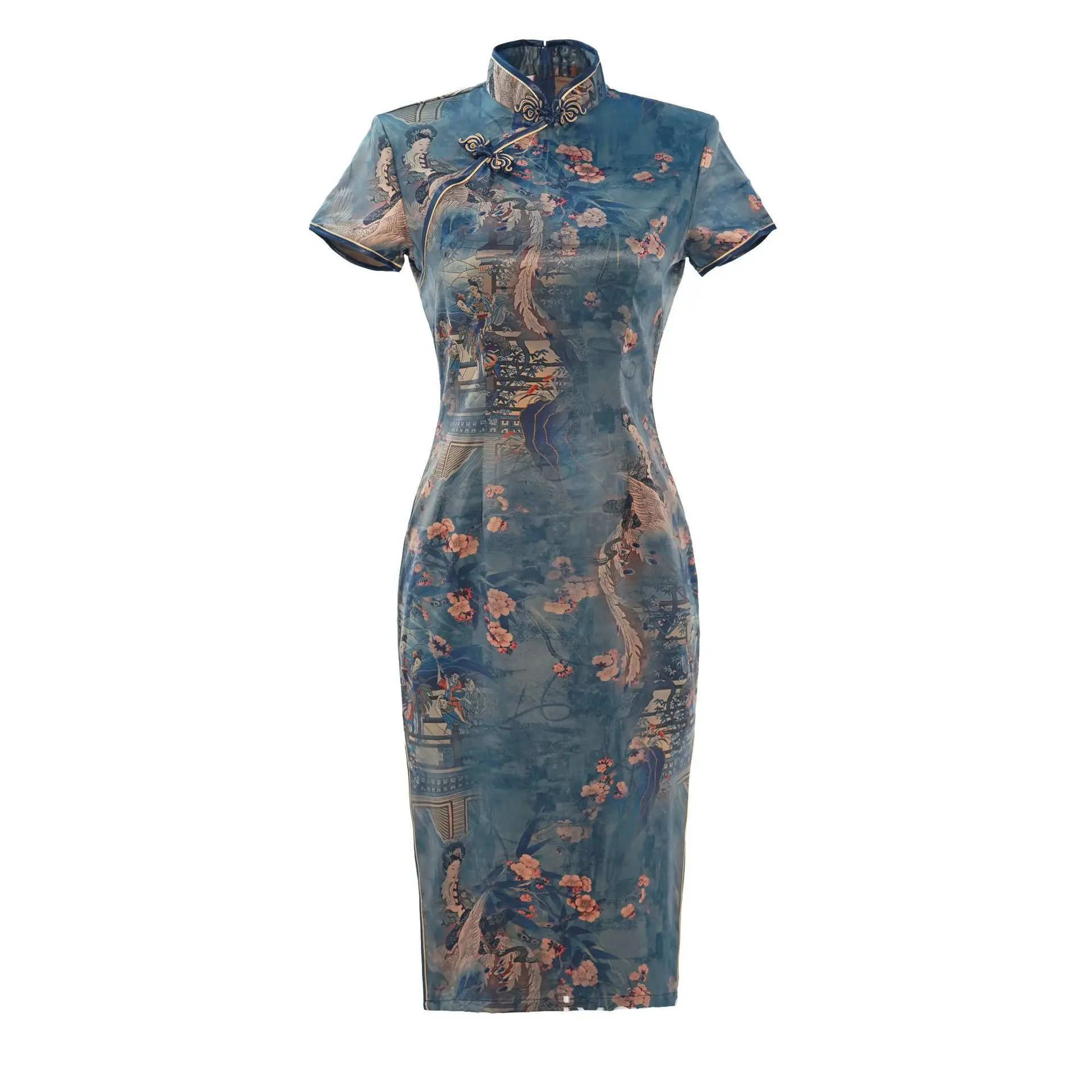Modern Qipao Dress Silk Chinese Traditional Women Dresses Cheongsam Elegant Vestidos Wedding Party Dress Plus Size for Women