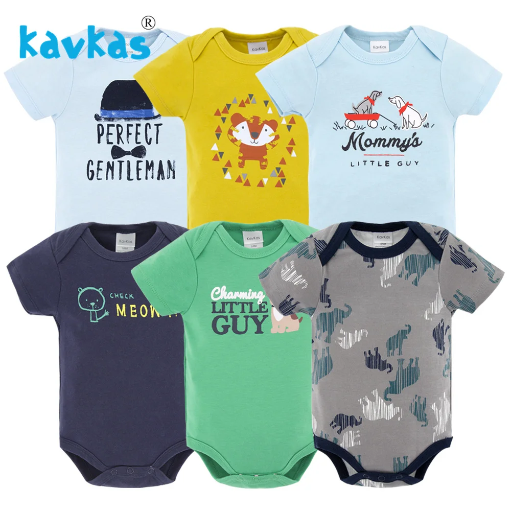 Kavkas/платье для новорожденной девочки, одежда на резиновой подошве, комплект одежды 6 шт./компл., летние пижамы с короткими рукавами для малышей, одежда для сна, пижама bebes nouveau - Цвет: HY21032122