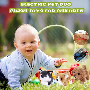 

Cute Simulation Smart Electric Dog Plush Toys Electric Teddy Robot Dog Children Kids Birthday Gift Barking Walking Puppy Dog Toy