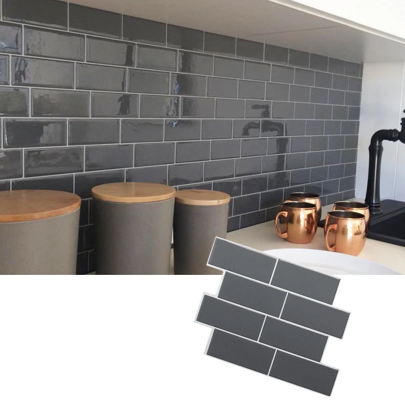Self Adhesive 3d Brick Subway Tile Peel And Stick Wall Decal Sticker Diy Kitchen Bathroom Home Decor Wall Stickers Aliexpress
