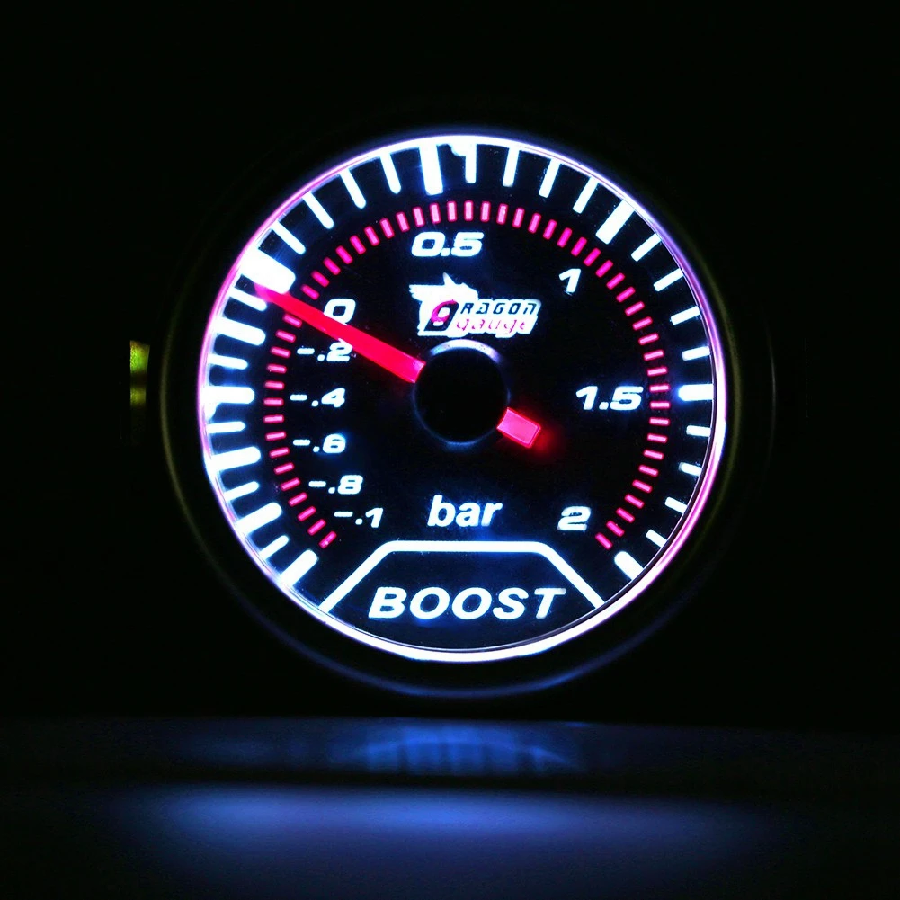 Автомобильный красный светодиод Turbo Boost пресс Калибр метр бар указатель 12 В Универсальный подходит для автомобилей с " /52 мм Диаметр boost бар Калибр