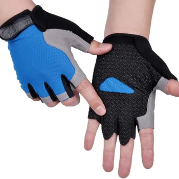 Anti-slip Anti-sweat Men Women Half Finger Gloves Breathable Anti-shock Sports Gloves 3