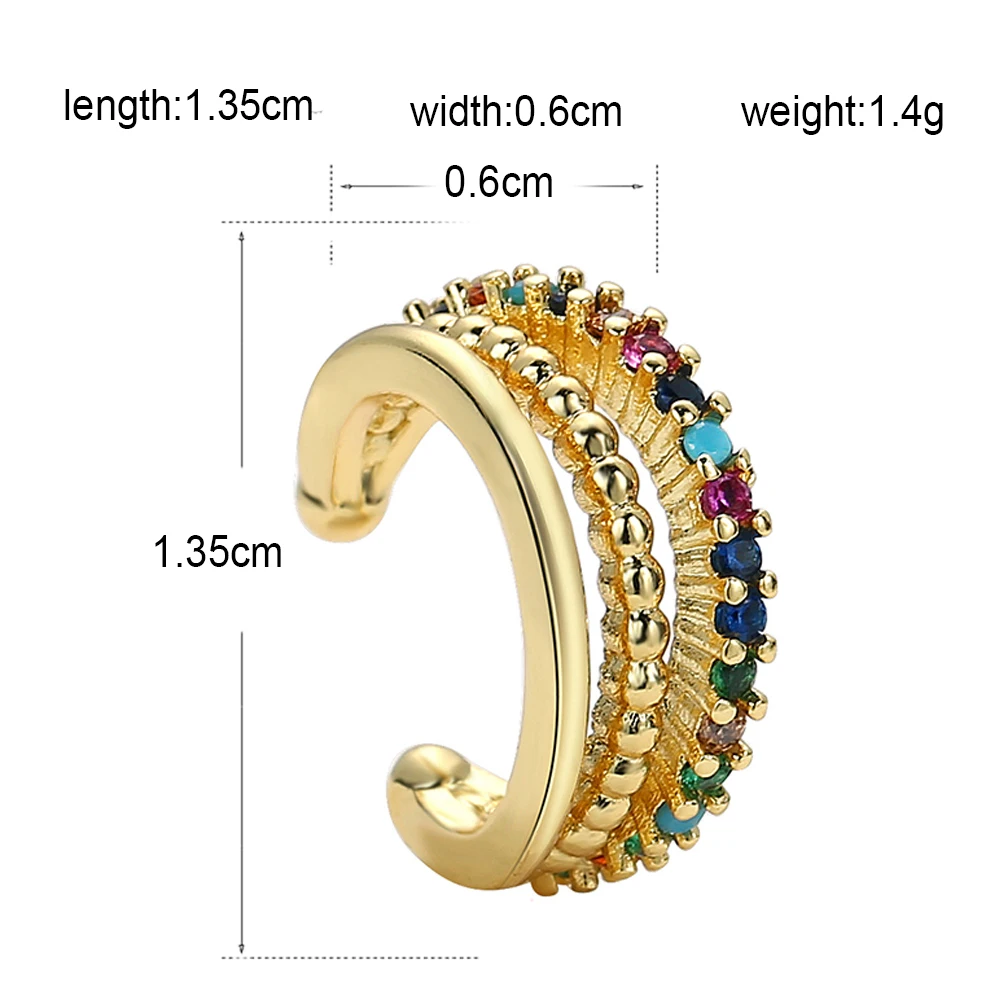 Ear Clip Earrings Clip Earrings Ear Clip Ear Accessories INS 1 Pcs Premium Snake Design Colorful Micro Pave CZ Ear Clip Non pierced Earrings For woman Ear Jewelry