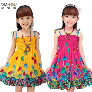 

2020 Girl Summer Dress Children Folk-custom Suspender Girls Children's Dresses Cotton Princess Beach Frocks Skirt Kids Clothes
