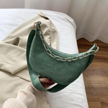 

2020 new female bag retro bag fashion crocodile broadband shoulder bag foreign style large capacity crossbody saddle bag