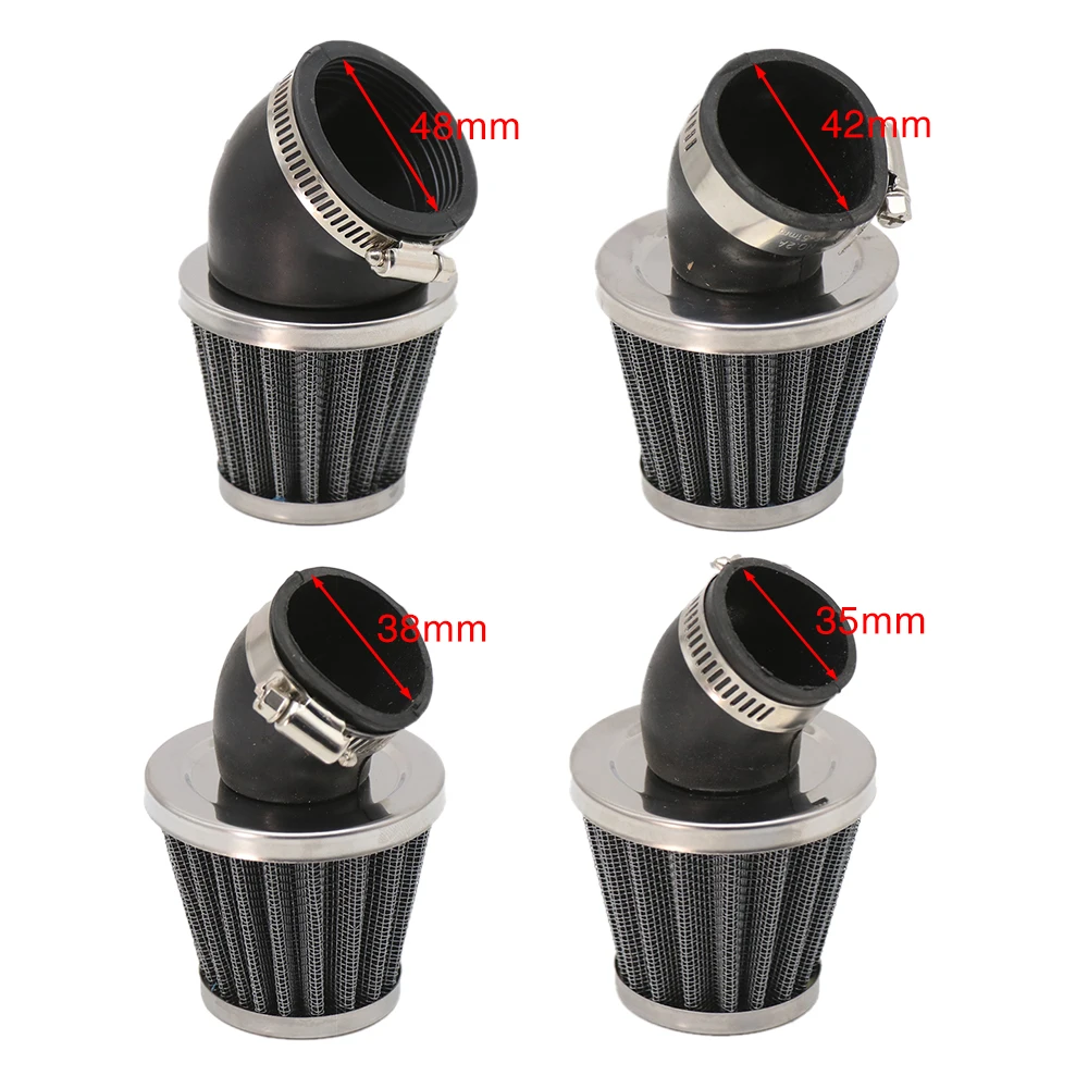 Alconstar-motorcycle Air Filter 35mm 38mm 42mm 48mm Cleaner Clamp-on 45  Degree Bend Air Intake Filters Motorbike Accessorie - Fuel Supply -  AliExpress