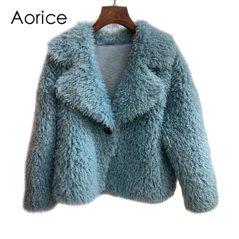 

Winter casual women Faux sheep fur coat warm jacket sheep shearing girl lady short jacket overcoat C402101