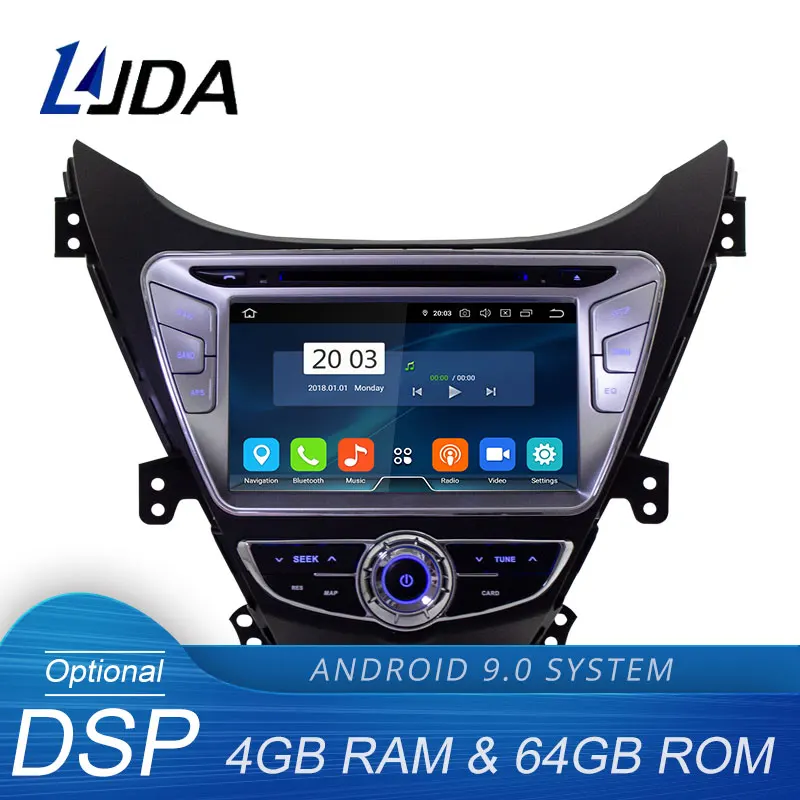 LJDA Android 9,0 автомобильный dvd-плеер для hyundai Elantra/Avante/IX35 2011 2012 2013 2 Din Автомобильный Радио gps Навигация стерео Мультимедиа
