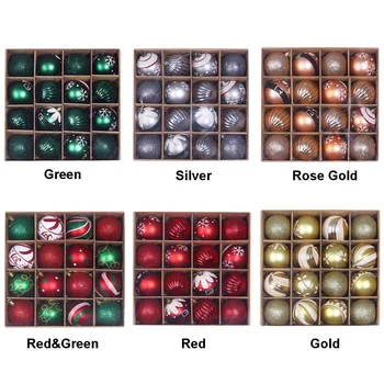 

16Pcs/lot 60mm Christmas Tree Decor Ball Bauble Xmas Party Hanging Ball Ornament Decorations for Home Christmas Decorations Gift