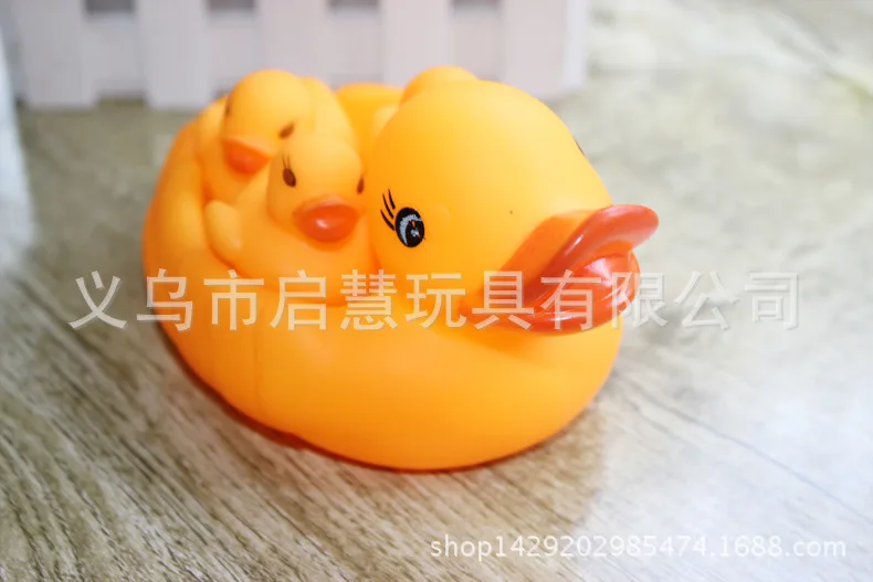 Толстый материал маленький Юниор сети утка игрушки водные игрушки младенец плавательный звук утка