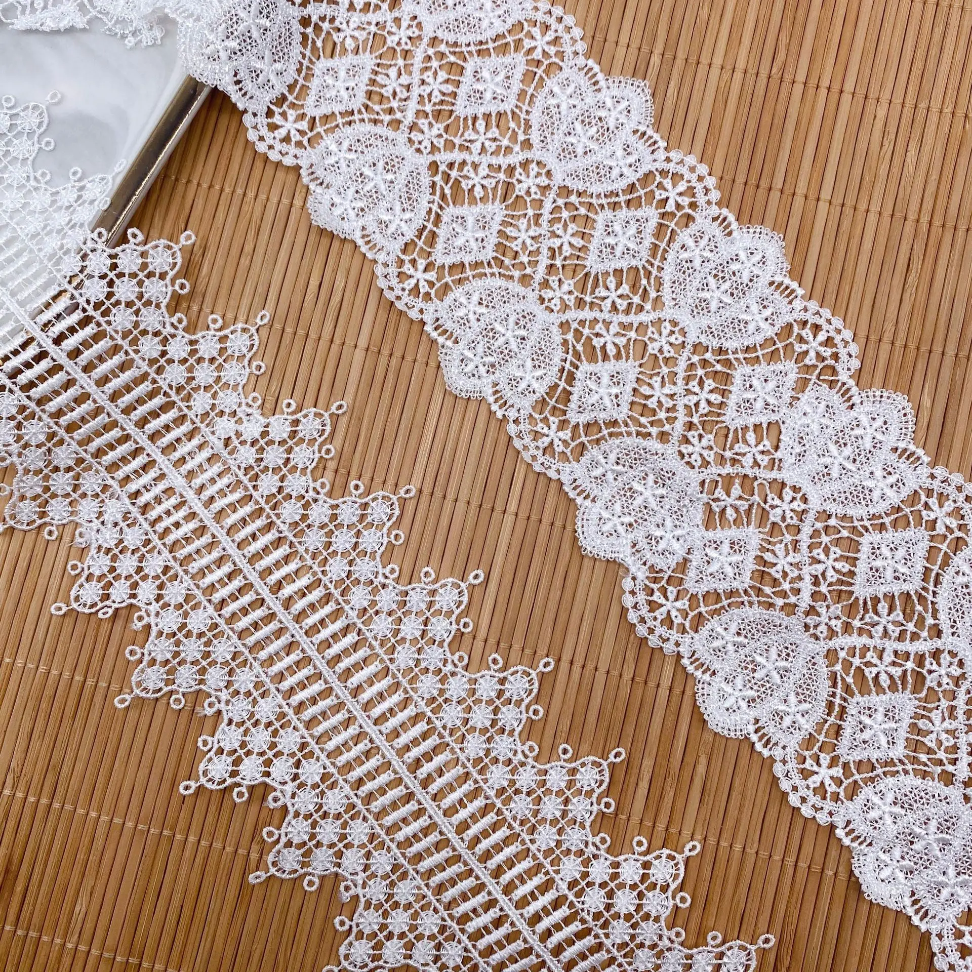 Bilateral Embroidery Water Soluble Embroidery Lace Ribbon Trim Fabric For Sewing Apparel Accessories Handmade DIY Crafts