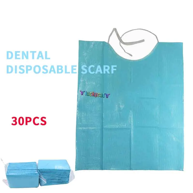 Dental Disposable Neckerchief Dental Blue Medical Paper Scarf Dental Materials FOR 30pcs/Bag