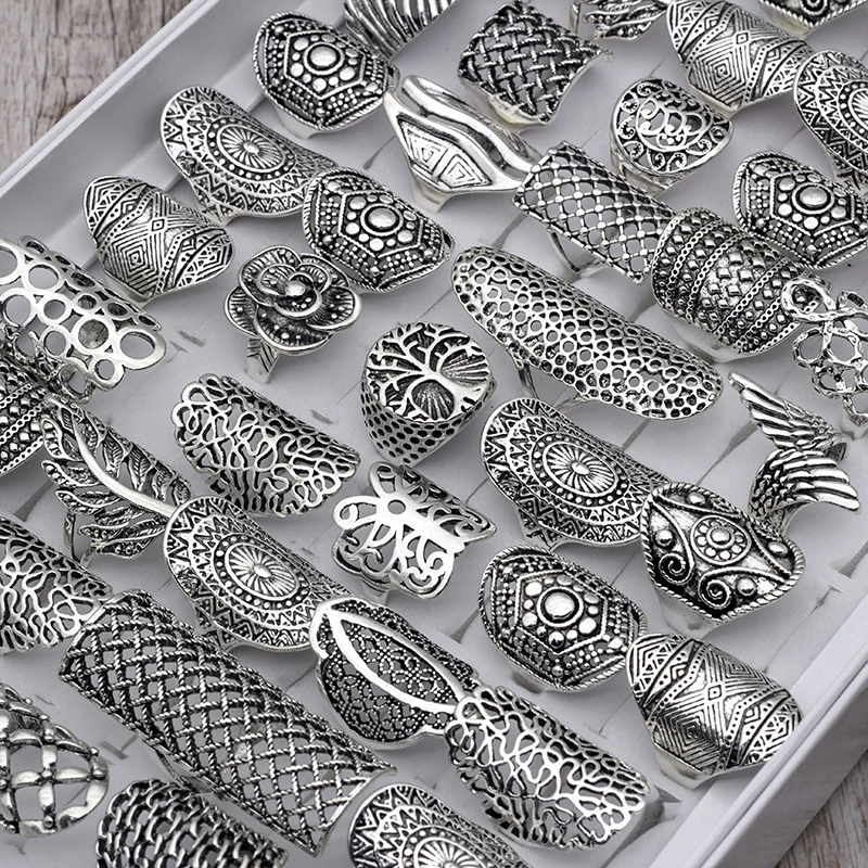Ring Set Gold Color Rings Stainless Steel Ring Etc 20pcs/Lots For Women 17mm-21mm