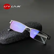 UVLAIK, близорукие очки с полуоправой, для женщин, близорукие очки, Мужская Металлическая оправа, близорукие линзы, очки для близорукости
