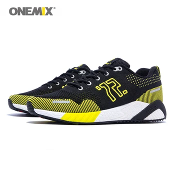 

ONEMIX Men Cushion Running Shoes Breathable Air-Knit Athletic Trainers Light Outdoor Sport Shoes Trainers Casual Sneakers