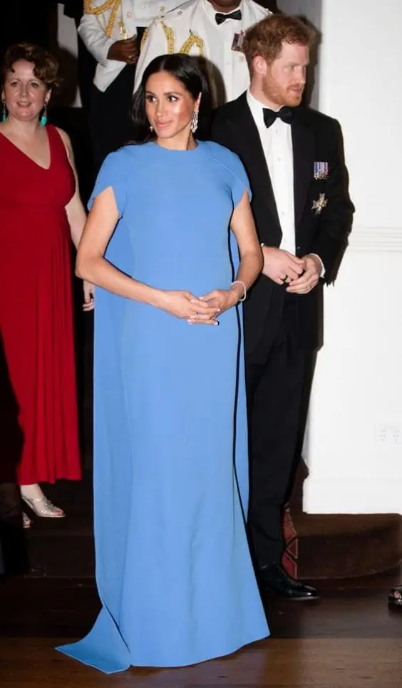 Синие платья для матери невесты/жениха на свадьбу с длинной накидкой Meghan Markle вечерние платья vestido de madrinha farsali