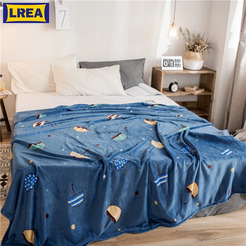 

LREA warm fleece bedspread blanket cover on the bed winter decorations for home warm soft blankets for sofa